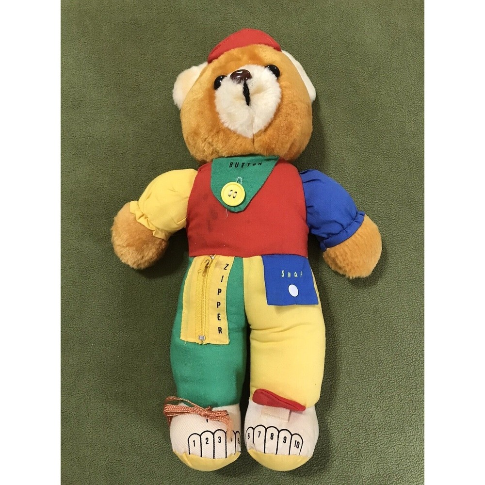 Vintage Chadwick Miller 1989 Skill Learning Plush Toy 15" Inches Teddy Bear